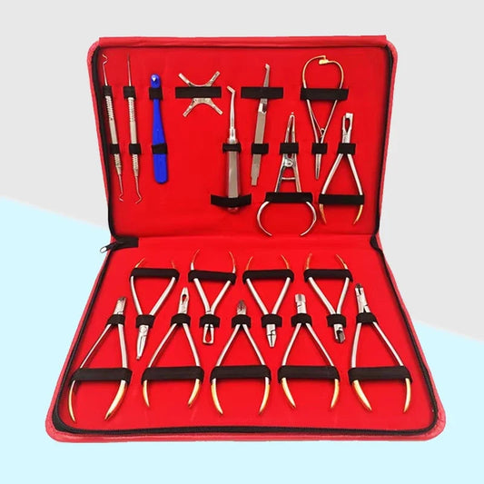 Kit Complet 18 Pièces d’Outils Orthodontiques avec Localisateur de Brackets TC – DENTOSEE Ma boutique