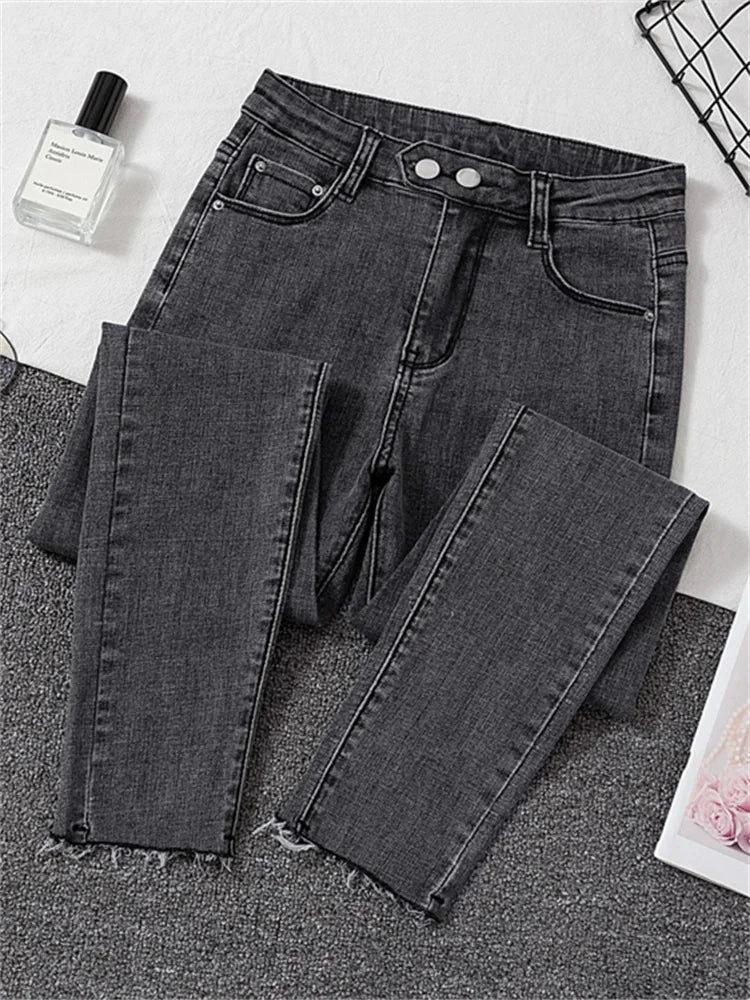 Jeans Femme Skinny Denim Noir – Pantalon Taille Haute Vintage, Stretch Légère - BLACKBEARD OUTDOOR INDUSTRIES