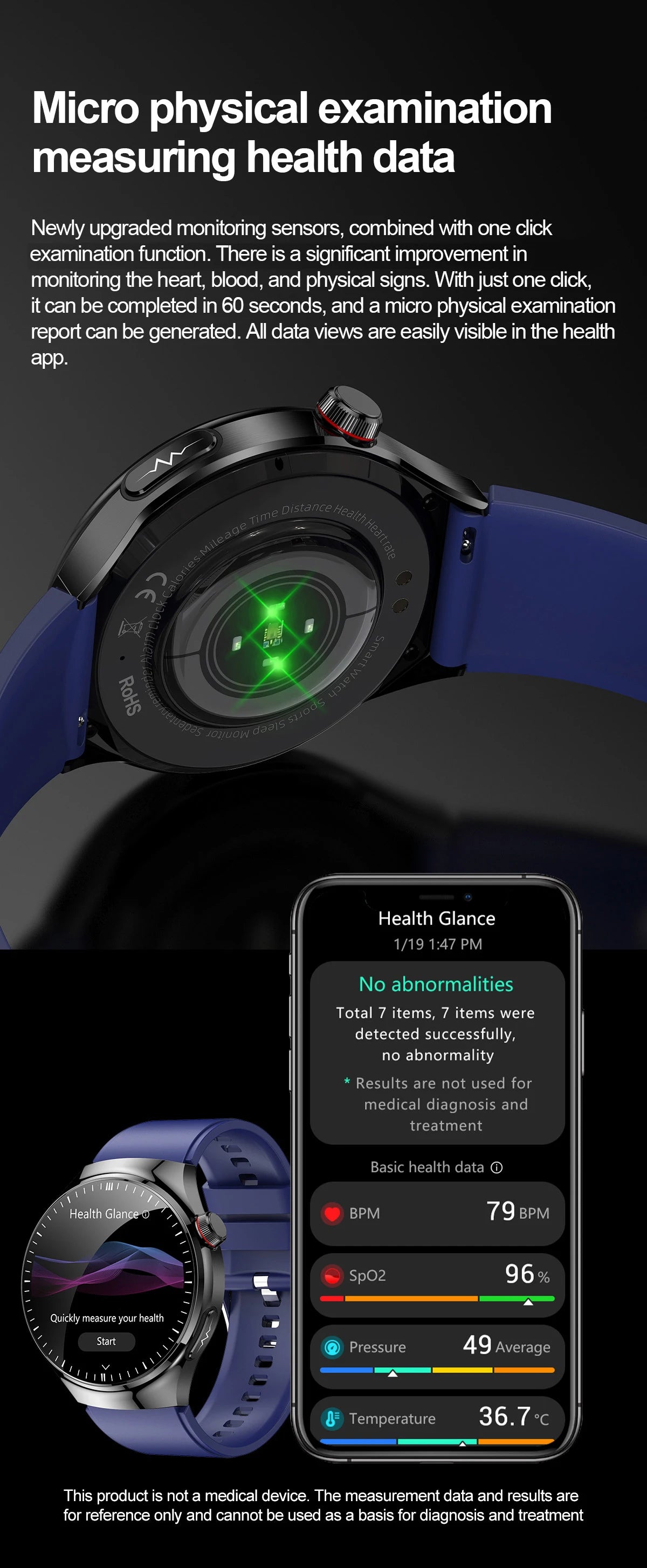 Montre Connectée Médicale GUHUAVMI TK26 – ECG+PPG – Uric Acid, Température, Lipides, Appels Bluetooth – Écran AMOLED 1.43” – Étanche IP68 - BLACKBEARD OUTDOOR INDUSTRIES