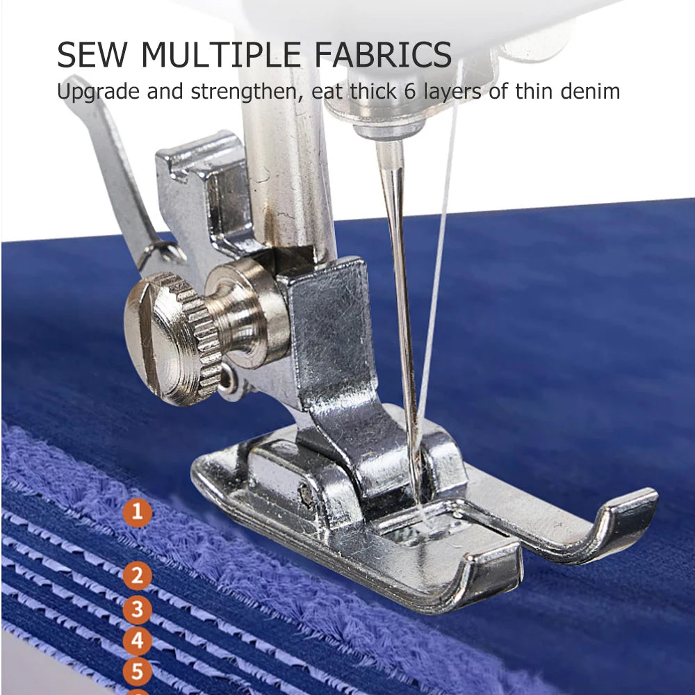 Machine à Coudre Portable pour Débutants - Kit de Réparation Électrique pour Maison avec 12 Points, Pédale, Couleur Blanche BLACKBEARD OUTDOOR INDUSTRIES