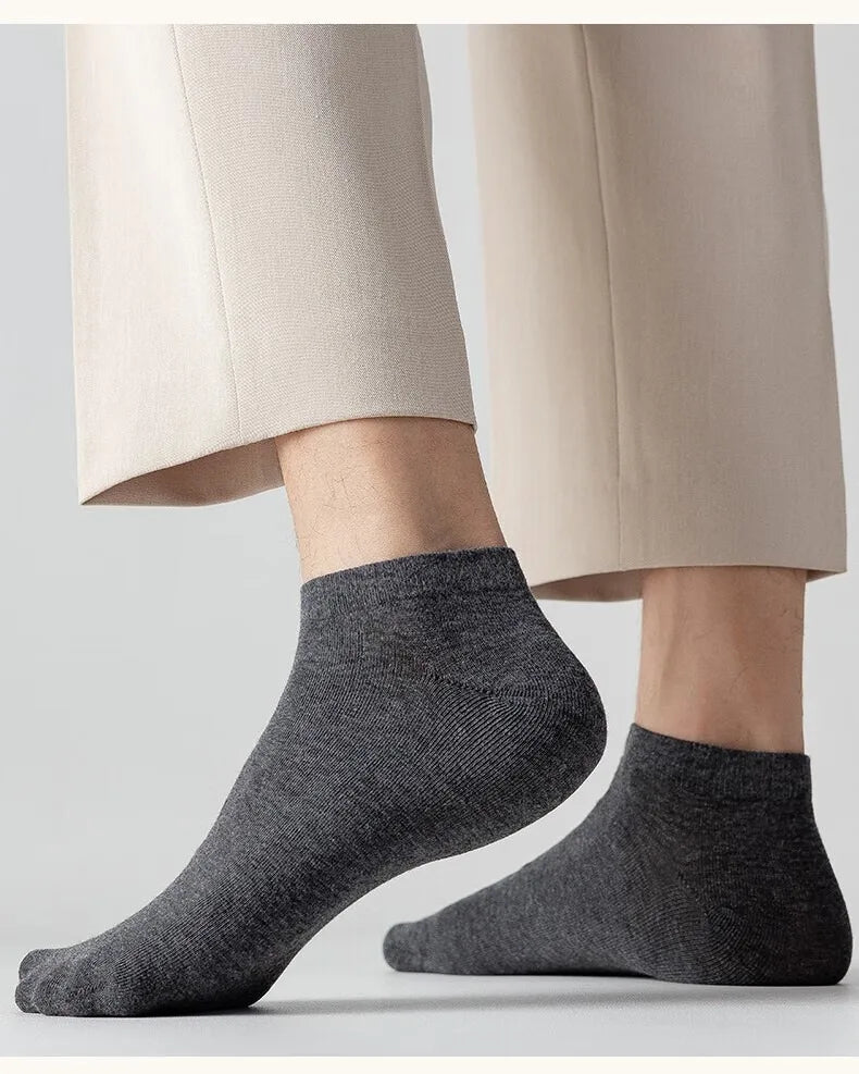 5 Paires de Chaussettes Basses pour Hommes – Coton, Couleur Unie (Noir/Blanc) BLACKBEARD OUTDOOR INDUSTRIES