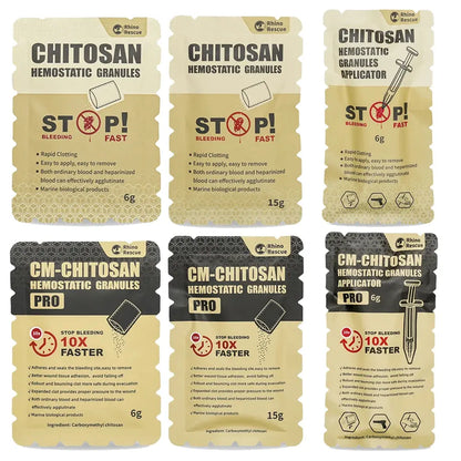 Poudre Hémostatique Granulée au Chitosane – RHINO RESCUE – 6g / 15g – Contrôle Rapide des Saignements Ma boutique