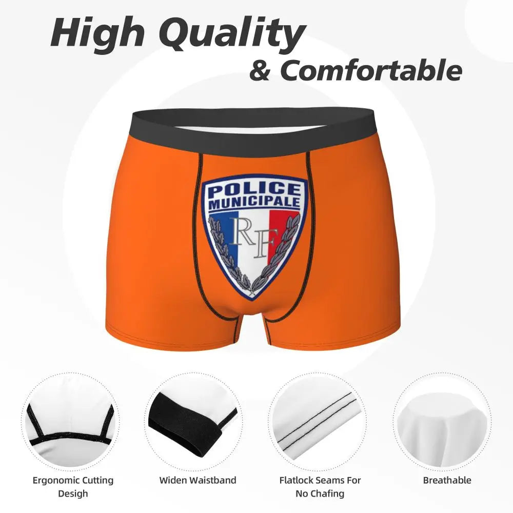Boxer Homme Insigne Police Municipale – Sous-vêtement Original et Confortable - BLACKBEARD OUTDOOR INDUSTRIES