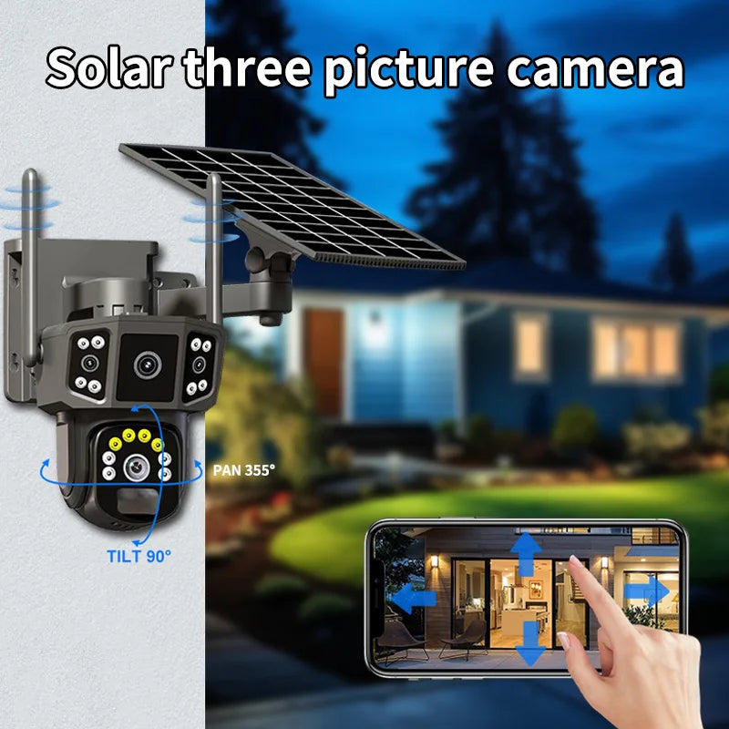 Caméra de Surveillance Extérieure Solaire 4G / WiFi – 8MP Ultra HD | Vision Nocturne Couleur | Détection de Mouvement AI | Audio Bidirectionnel | Étanche IP66 | Double Objectif Ma boutique