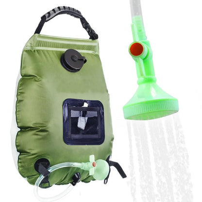 20L Solar Shower Bag – Sac Douche Solaire Portable 5 Gallons Vert Militaire pour Camping, Randonnée, Plage et Voyage - BLACKBEARD OUTDOOR INDUSTRIES