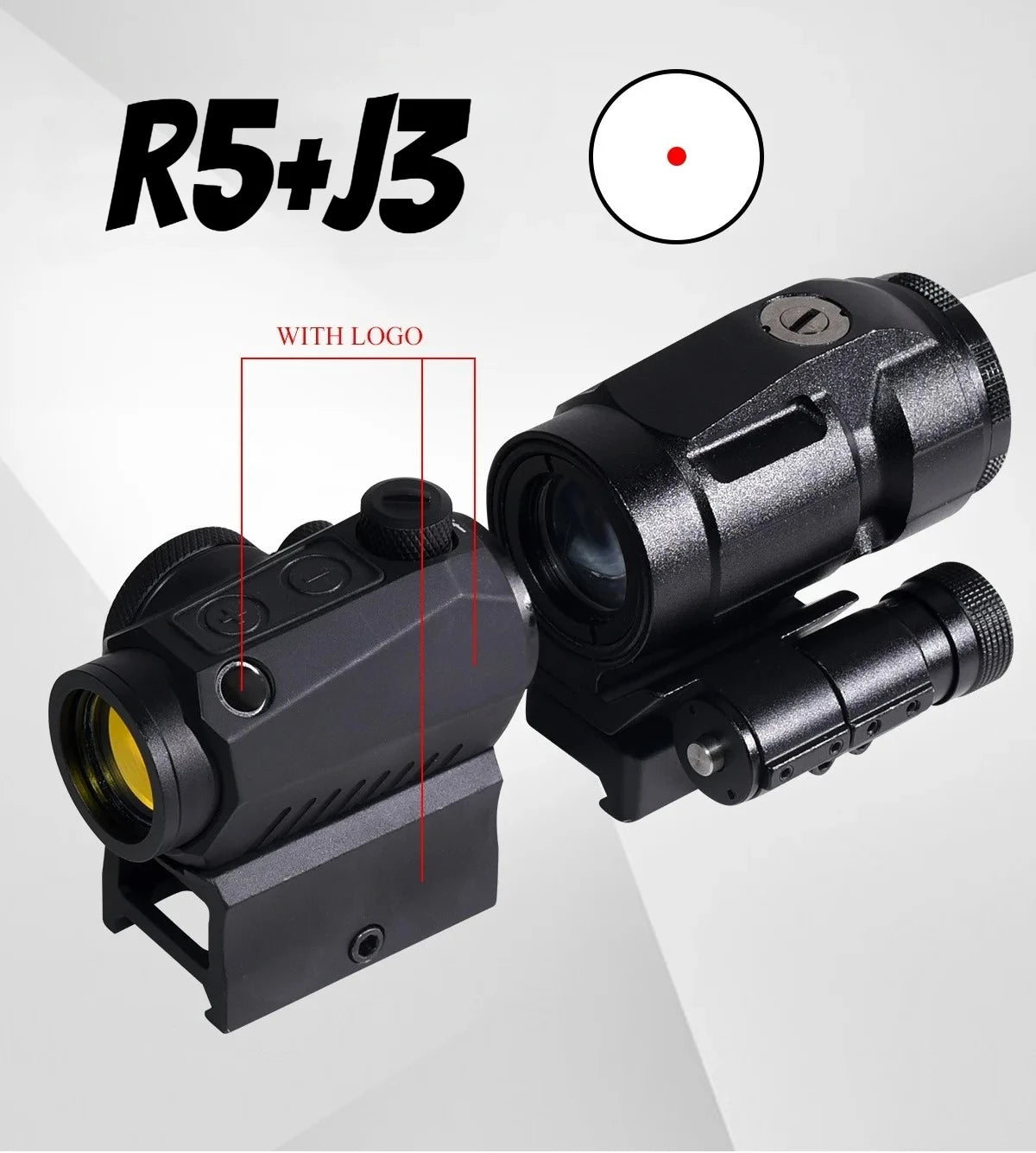 Lunette de Visée Combo Red Dot R5 + Magnifier J3 3X pour Rail 20 mm - BLACKBEARD OUTDOOR INDUSTRIES