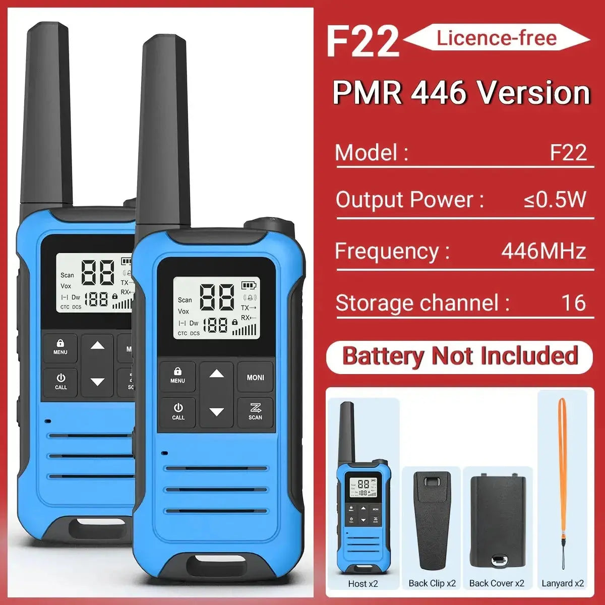 Baofeng F22 - Talkie-Walkie Portable PMR/FRS - Longue Portée et Multifonctions Ma boutique