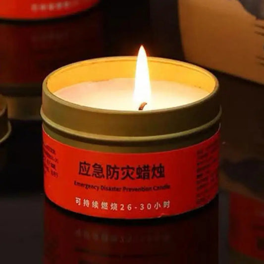 Bougie de Survie Longue Durée 80g - Bougie d'Urgence avec 30 Heures de Brûlage pour Maison, Camping et Secours - BLACKBEARD OUTDOOR INDUSTRIES