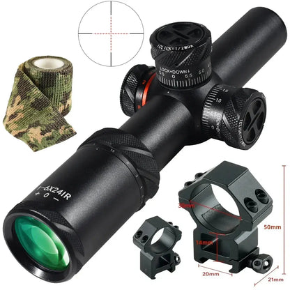 Viseur Tactique 1-6x24 IR pour Arbalète et Airsoft – Scope Compact SFP pour Fusil de Chasse et Tir de Précision, Rail 11/20 mm pour AR15 .223 Ma boutique