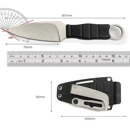 Couteau type kunai – Lame Droite Compacte en Acier Inoxydable Haute Dureté, Couteau Tactique avec Anneau - BLACKBEARD OUTDOOR INDUSTRIES