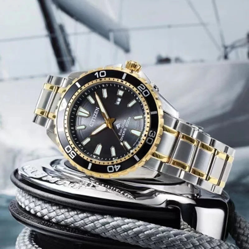 Montre Homme Citizen BM8475-26E – Énergie Solaire Éco-Drive – Étanche 200M – Bracelet Cuir – Design Sport & Élégant - BLACKBEARD OUTDOOR INDUSTRIES