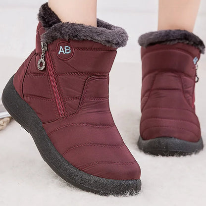 Bottines Hiver Femme Fourrées & Imperméables – Chaussures Chaudes à Talon Plat – Style Élégant & Confort – Neige / Froid - BLACKBEARD OUTDOOR INDUSTRIES