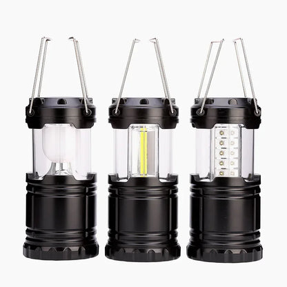 Lampe de Camping LED Portable – Mini Lanterne Télescopique 3 COB – Étanche – Fonctionne avec 3 Piles AAA – Idéale pour Tente, Randonnée et Urgences - BLACKBEARD OUTDOOR INDUSTRIES