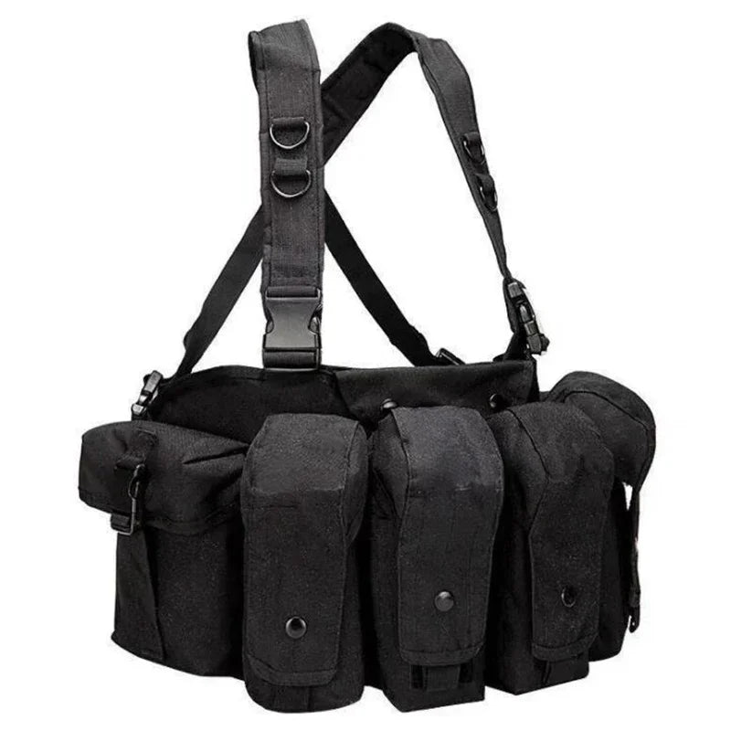 Chest rig Tactique Molle Body Armor – Camouflage Woodland, Porte-Chargeurs et Accessoires de Combat pour Airsoft et Chasse BLACKBEARD OUTDOOR INDUSTRIES
