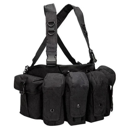 Chest rig Tactique Molle Body Armor – Camouflage Woodland, Porte-Chargeurs et Accessoires de Combat pour Airsoft et Chasse BLACKBEARD OUTDOOR INDUSTRIES