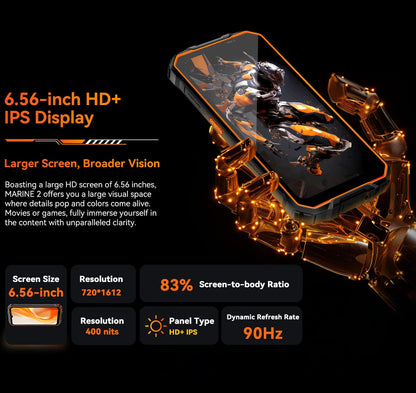 Blackview OSCAL Marine 2 Rugged Smartphone AI, 6.56'' HD+ Display, Unisoc T615, 24(8+16)GB 256GB, 11000mAh, Android 15 Phone NFC BLACKBEARD OUTDOOR INDUSTRIES