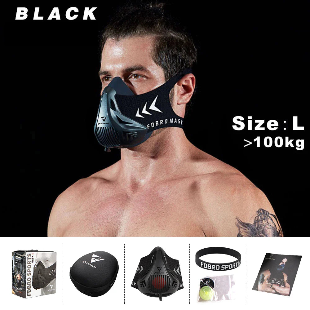 Masque d’Entraînement Sportif – Édition Élévation | Course, Fitness, Cyclisme – Style Noir 2.0 - BLACKBEARD OUTDOOR INDUSTRIES