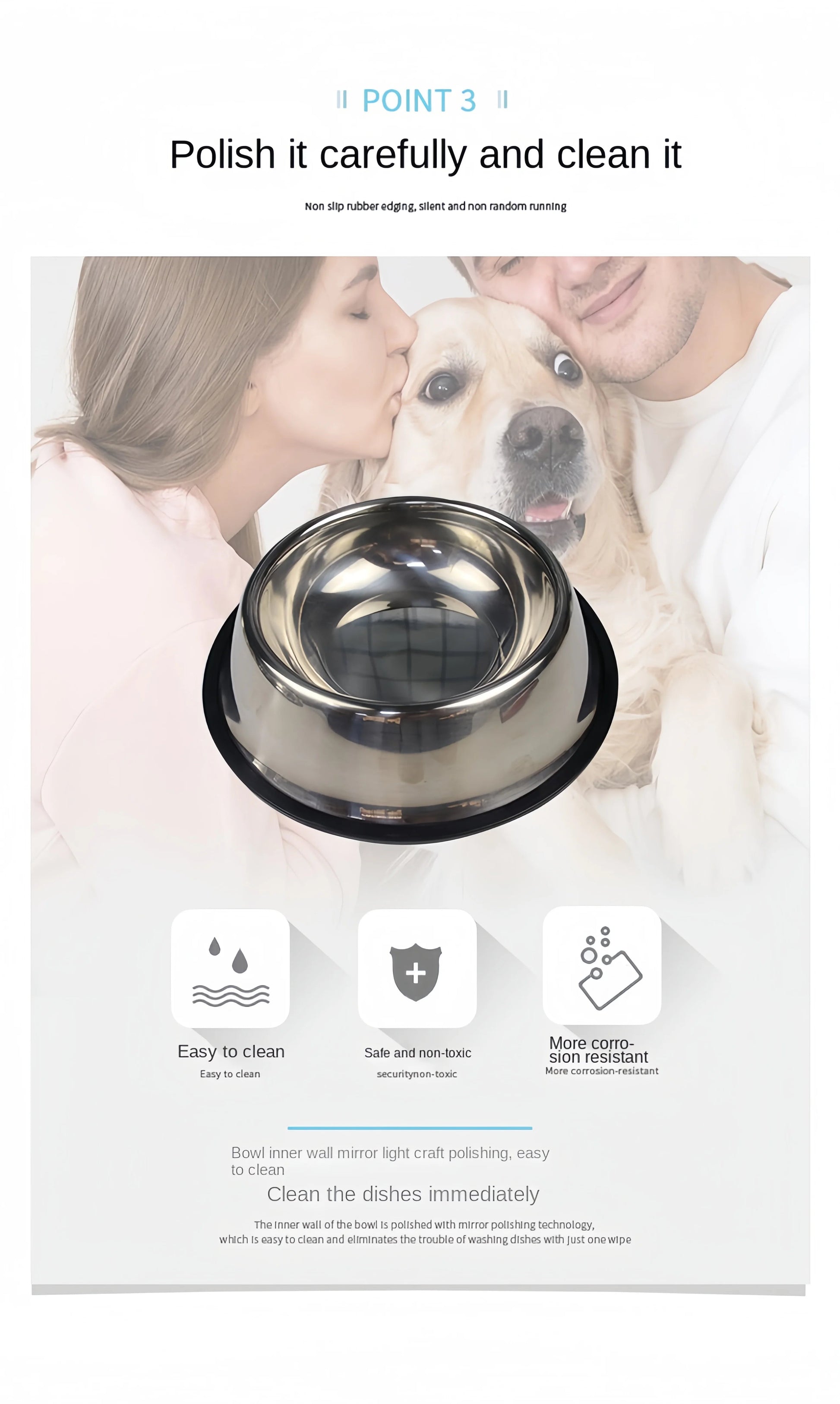 Gamelle Inox pour Chien et Chat – 6 Tailles Disponibles Robuste • Facile à Nettoyer • Multi-usages Ma boutique