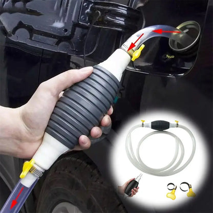 Pompe Manuelle de Transfert Multifonction – Pompe à Carburant, Huile, Eau, Diesel, Nettoyeur Liquide avec Colliers Métalliques Antifuite - BLACKBEARD OUTDOOR INDUSTRIES