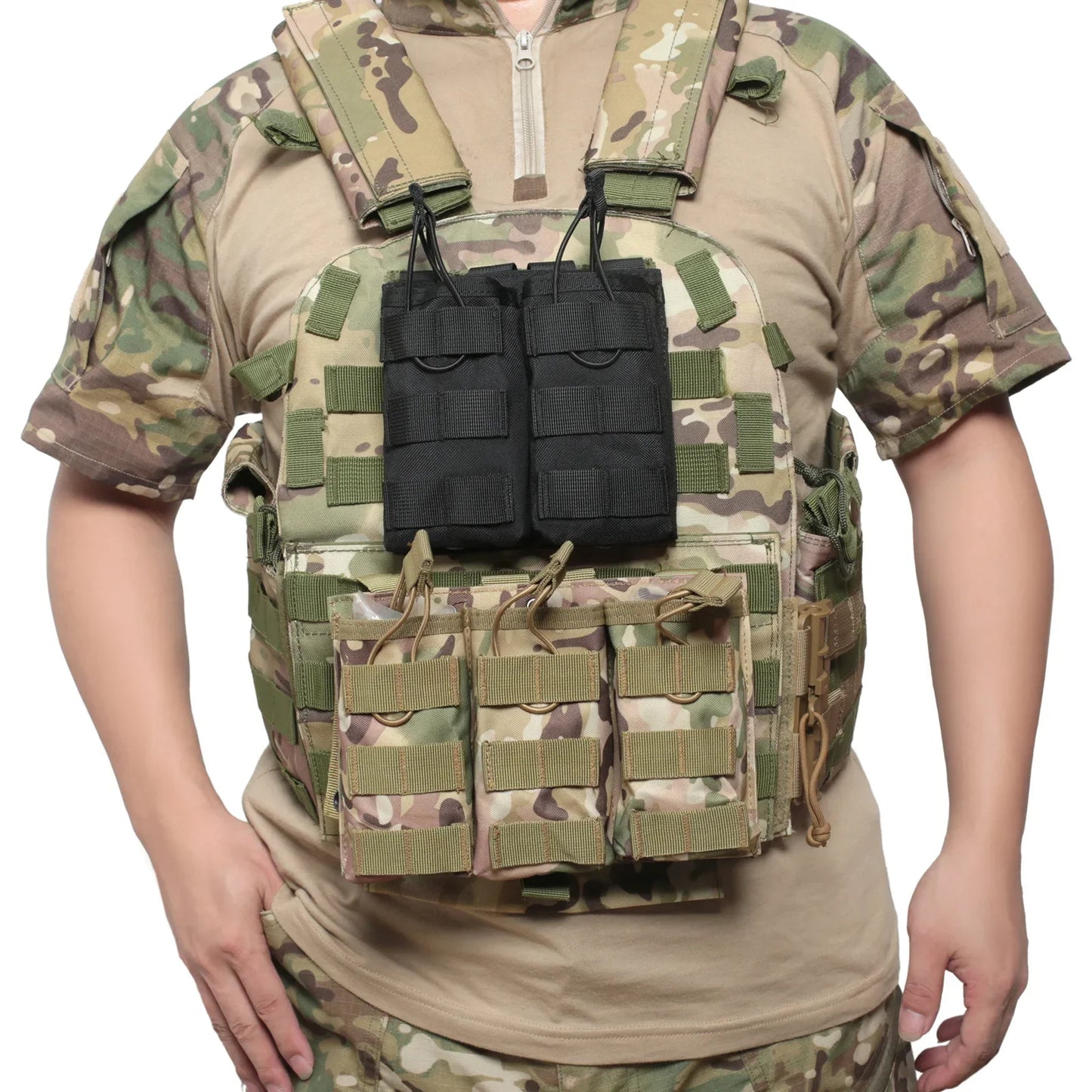 Poche Tactique MOLLE – Porte-Chargeur Simple, Double ou Triple – Compatible M4/M16/AR15 - BLACKBEARD OUTDOOR INDUSTRIES