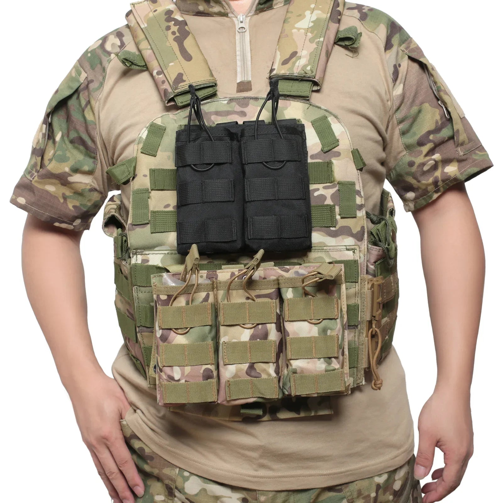 Poche Tactique MOLLE – Porte-Chargeur Simple, Double ou Triple – Compatible M4/M16/AR15 - BLACKBEARD OUTDOOR INDUSTRIES