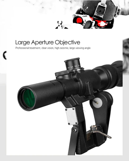 Tactical SVD Dragunov 4x26 – Lunette de Précision à Réticule Illuminé Rouge pour Fusil de Chasse et Tir de Précision - BLACKBEARD OUTDOOR INDUSTRIES