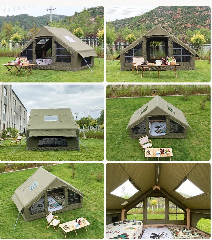 Tente de Camping Gonflable 6.3㎡ pour 3-4 Personnes – Abri Extérieur Résistant à la Pluie et à l'Humidité BLACKBEARD OUTDOOR INDUSTRIES
