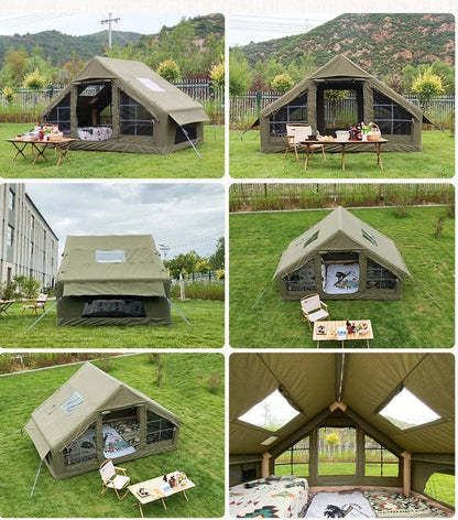 Tente de Camping Gonflable 6.3㎡ pour 3-4 Personnes – Abri Extérieur Résistant à la Pluie et à l'Humidité BLACKBEARD OUTDOOR INDUSTRIES