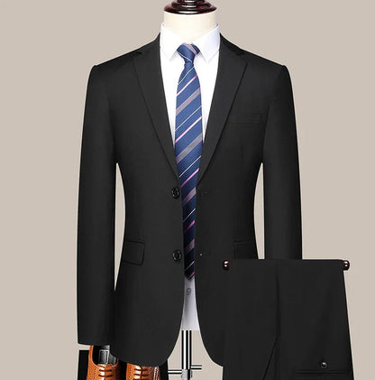 Costume Homme Slim Fit à Deux Boutons – Costume Professionnel et Élégant avec Pantalon Inclus (Tailles S-6XL) BLACKBEARD OUTDOOR INDUSTRIES