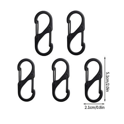 5PCS Mousquetons Tactiques en S – Mini Clip Aluminium Anti-Vol pour Camping & Randonnée - BLACKBEARD OUTDOOR INDUSTRIES