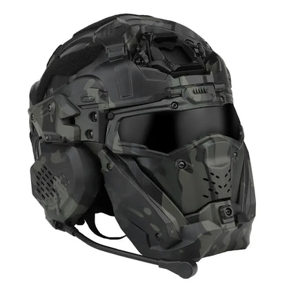 Casque tactique W-Ronin Assault II avec casque intégré, ventilateur anti-buée, masque rabattable et lentille de remplacement Ma boutique