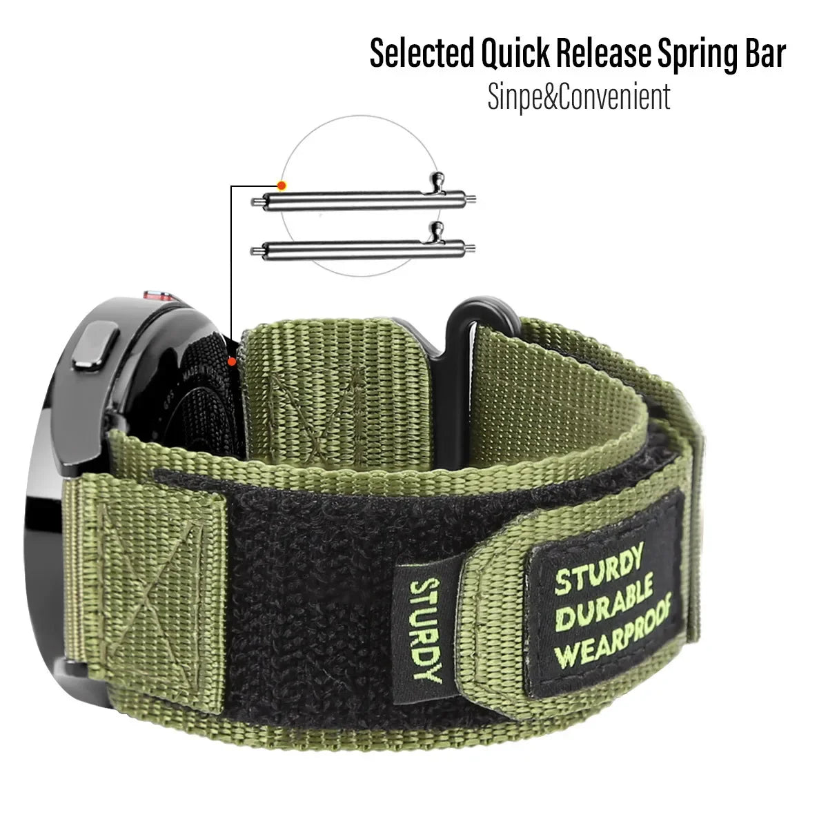Bracelet Tactique en Nylon pour Samsung Galaxy Watch (7, 6, 5, 4) - 20mm / 22mm - Bandes Nylon Loop pour Gear S3 & Active BLACKBEARD OUTDOOR INDUSTRIES