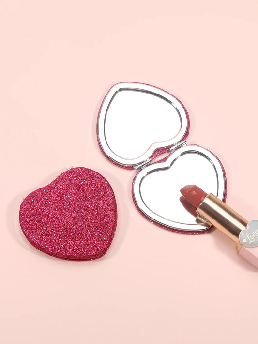 Miroir de Maquillage Cœur Double Face – Compact et Élégant | Idéal comme Cadeau pour Femme - BLACKBEARD OUTDOOR INDUSTRIES