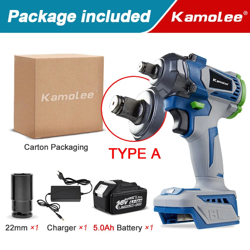 Clé à Chocs Électrique Brushless Kamolee 1000Nm – 1/2" | 4800RPM – Compatible Batterie Makita 18V - BLACKBEARD OUTDOOR INDUSTRIES