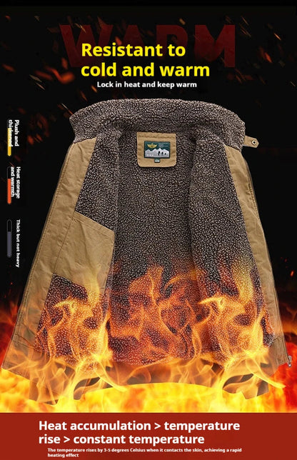 Veste d'Hiver Homme – Bombardier avec Doublure en Laine, Veste à Col Roulé, Manteau en Coton Chaud et Douillet – Parfaite pour les Voyages et le Travail BLACKBEARD OUTDOOR INDUSTRIES