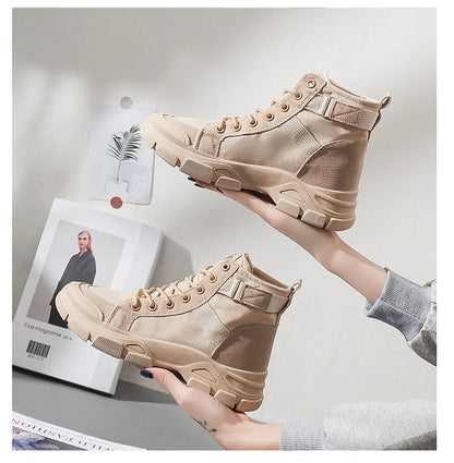 Bottines Femme en Toile – Style Désert & Moto – Hautes, Plates et Tendance – UXST - BLACKBEARD OUTDOOR INDUSTRIES