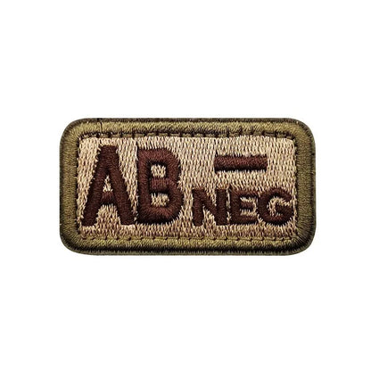 Écusson Groupe Sanguin 2,5 × 5 cm – Patch Tactique Brodé avec Velcro A/B/AB/O Pos-Neg - BLACKBEARD OUTDOOR INDUSTRIES