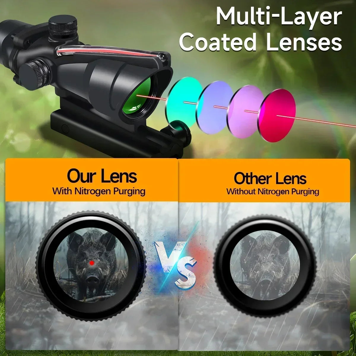 Lunette de Visée 4x32 Red Dot avec Fibre Optique - BLACKBEARD OUTDOOR INDUSTRIES