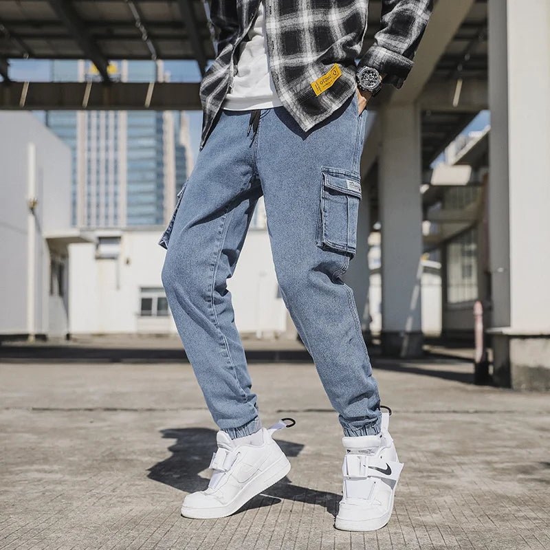 Pantalon Jean Cargo Homme Grande Taille – Style Décontracté Multi-Poches - BLACKBEARD OUTDOOR INDUSTRIES