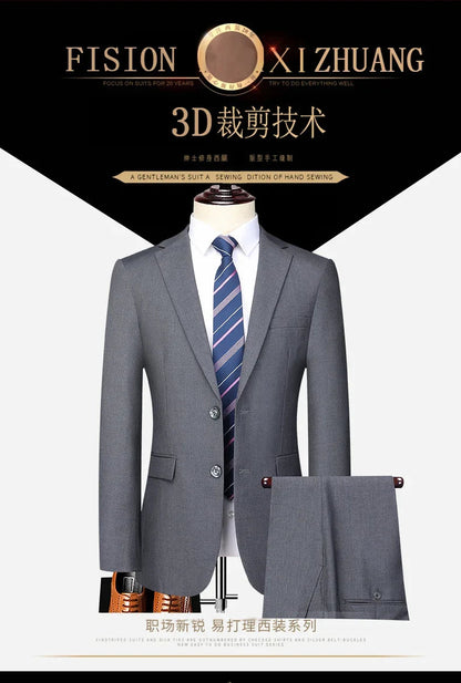 Costume Homme Slim Fit à Deux Boutons – Costume Professionnel et Élégant avec Pantalon Inclus (Tailles S-6XL) BLACKBEARD OUTDOOR INDUSTRIES