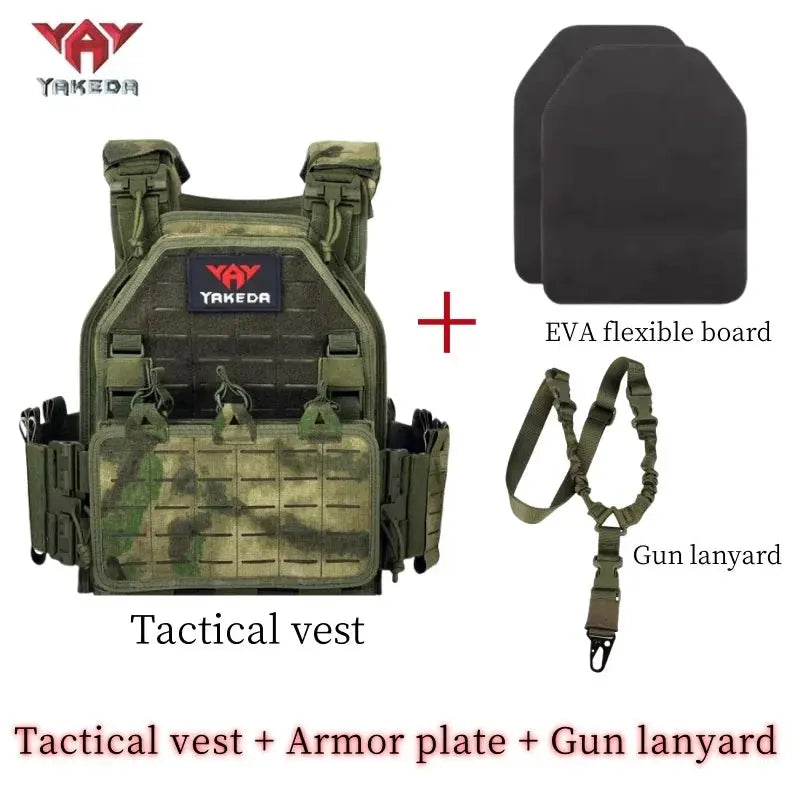 Ensemble Gilet Tactique YAKEDA avec Plaque EVA Flexible et Lanière pour Arme Ma boutique