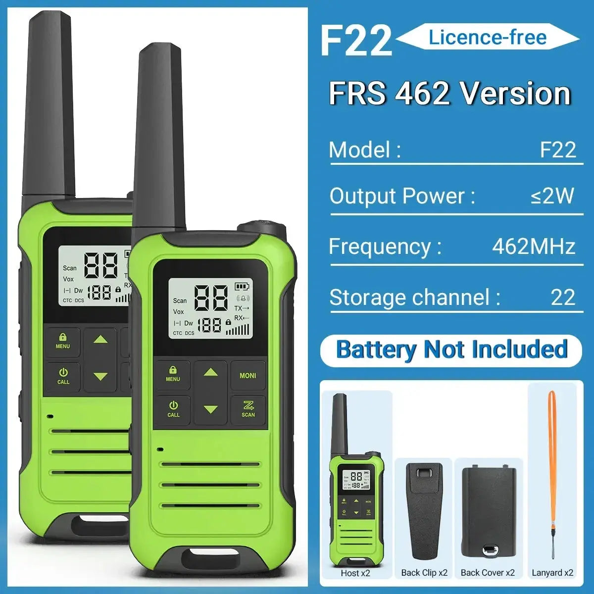 Baofeng F22 - Talkie-Walkie Portable PMR/FRS - Longue Portée et Multifonctions Ma boutique
