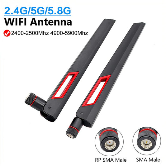Antenne WiFi 10dBi Haute Performance | Double Bande 2.4Ghz / 5Ghz / 5.8Ghz | Connecteur RP-SMA ou SMA Male – 19.5 cm - BLACKBEARD OUTDOOR INDUSTRIES