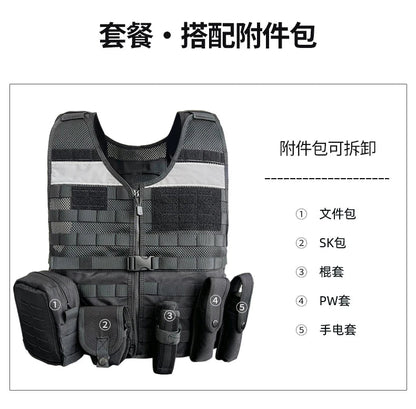 Gilet Tactique de Service Noir - Gilet de Combat Respirant Multifonctionnel pour Patrouille BLACKBEARD OUTDOOR INDUSTRIES