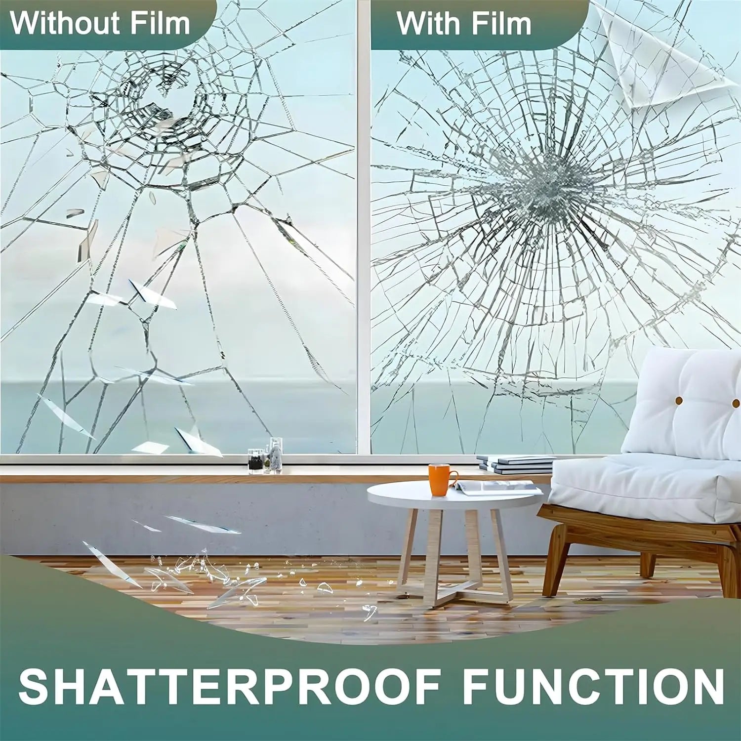Film de Sécurité Transparent pour Fenêtres – Film Anti-Éclats et Tempéré BLACKBEARD OUTDOOR INDUSTRIES