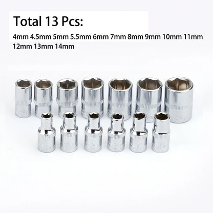 Douille 1/4" Simple – Tailles 4 à 14 mm | Clé à Cliquet, Outil Manuel - BLACKBEARD OUTDOOR INDUSTRIES