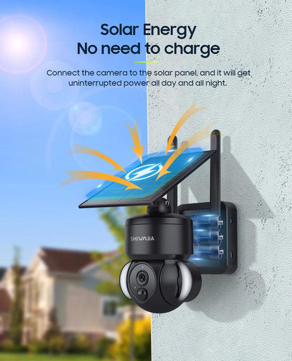 Caméra de Surveillance Solaire 4MP SHIWOJIA – 4G / WiFi | Batterie 7500mAh | PTZ 360° | Vision Nocturne Couleur | Audio Bidirectionnel | Étanche IP65 Ma boutique