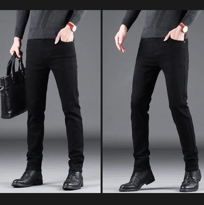 Jeans Slim Pure Black pour Homme - Élasticité, Coupe Droite, Mode Décontractée BLACKBEARD OUTDOOR INDUSTRIES