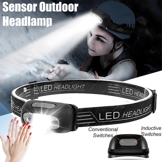 Lampe Frontale Mini LED Puissante – Rechargeable USB, Étanche, avec Capteur de Mouvement Ma boutique