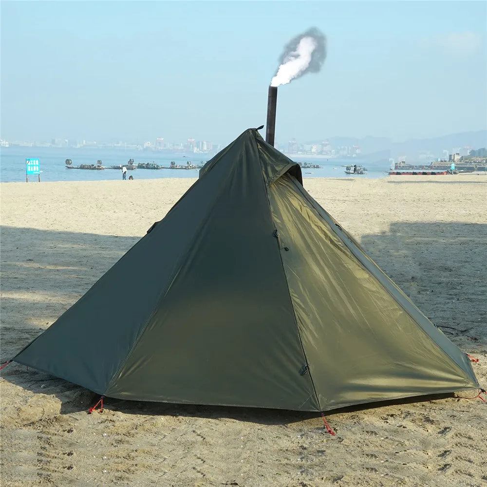 Tente Hot Tent Tipi 1 Personne – Avec Fenêtre pour Cheminée | Double Paroi | 3 Saisons | Bushcraft / Camping Solo - BLACKBEARD OUTDOOR INDUSTRIES